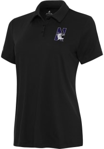 Womens Northwestern Wildcats  Antigua Reprocess Recycled Short Sleeve Polo Shirt