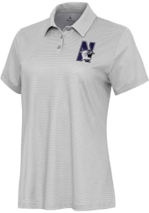 Womens Northwestern Wildcats White Antigua Rings Short Sleeve Polo Shirt