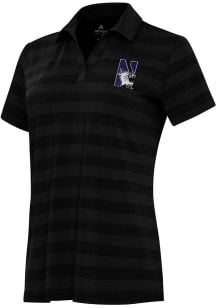 Womens Northwestern Wildcats  Antigua Tunnel Short Sleeve Polo Shirt