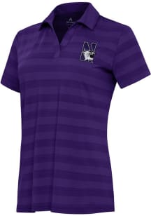 Womens Northwestern Wildcats Purple Antigua Tunnel Short Sleeve Polo Shirt