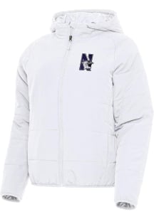 Womens Northwestern Wildcats White Antigua Universe Filled Jacket