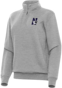 Antigua Northwestern Wildcats Womens Grey Victory Qtr Zip