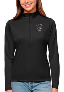 Antigua NC State Wolfpack Womens Black Tribute 1/4 Zip Pullover