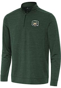 Antigua Ohio Bobcats Mens Green Bright Long Sleeve Qtr Zip Pullover