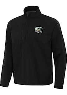 Antigua Ohio Bobcats Mens Black Brisk Long Sleeve Qtr Zip Pullover