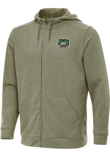 Antigua Ohio Bobcats Mens Olive Effortless Light Weight Jacket