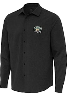 Antigua Ohio Bobcats Mens Black Exposure Long Sleeve Dress Shirt