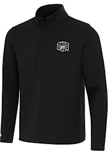 Antigua Ohio Bobcats Mens Black Insider Long Sleeve Qtr Zip Pullover