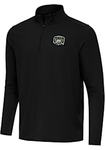 Antigua Ohio Bobcats Mens Black Intent Long Sleeve Qtr Zip Pullover