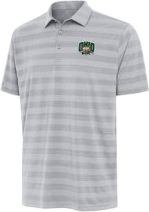 Antigua Ohio Bobcats Mens Grey Tunnel Short Sleeve Polo