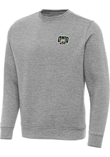 Antigua Ohio Bobcats Mens Grey Victory Long Sleeve Crew Sweatshirt
