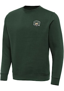 Antigua Ohio Bobcats Mens Green Victory Long Sleeve Crew Sweatshirt