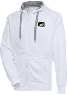Antigua Ohio Bobcats Mens White Victory Long Sleeve Full Zip Jacket