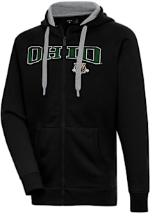 Antigua Ohio Bobcats Mens Black Split Victory Long Sleeve Full Zip Jacket