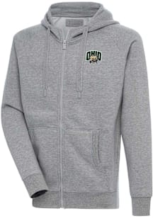 Antigua Ohio Bobcats Mens Grey Victory Long Sleeve Full Zip Jacket