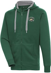 Antigua Ohio Bobcats Mens Green Victory Long Sleeve Full Zip Jacket