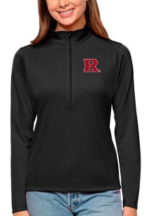 Antigua Rutgers Scarlet Knights Womens Black Tribute 1/4 Zip Pullover