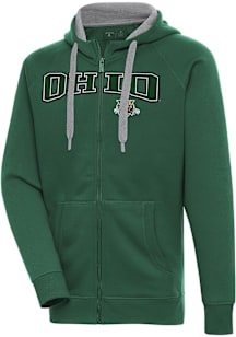 Antigua Ohio Bobcats Mens Green Split Victory Long Sleeve Full Zip Jacket