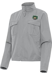 Antigua Ohio Bobcats Womens Grey Even Par Light Weight Jacket