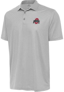 Mens Ohio State Buckeyes White Antigua Rings Short Sleeve Polo Shirt