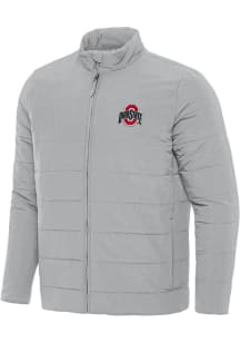 Mens Ohio State Buckeyes Grey Antigua Swelter Filled Jacket