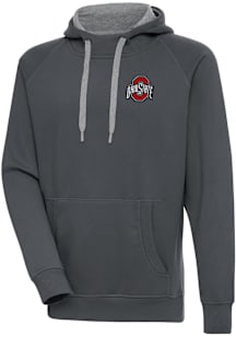 Antigua Ohio State Buckeyes Mens Charcoal Victory Long Sleeve Hoodie