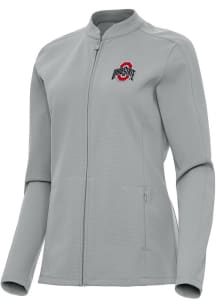 Antigua Ohio State Buckeyes Womens Grey Regard Light Weight Jacket