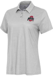 Antigua Ohio State Buckeyes Womens White Rings Short Sleeve Polo Shirt