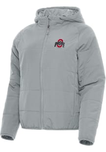 Womens Ohio State Buckeyes Grey Antigua Universe Filled Jacket