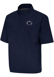 Mens Penn State Nittany Lions Navy Blue Antigua Brisk Short Sleeve Jacket