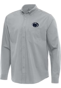 Mens Penn State Nittany Lions Grey Antigua Flight Long Sleeve Dress Shirt