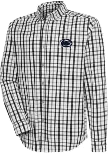 Mens Penn State Nittany Lions Black Antigua Tending Long Sleeve Dress Shirt