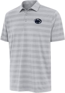 Mens Penn State Nittany Lions Grey Antigua Tunnel Short Sleeve Polo Shirt