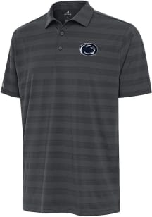 Mens Penn State Nittany Lions Grey Antigua Tunnel Short Sleeve Polo Shirt