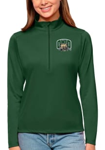 Antigua Ohio Bobcats Womens Green Tribute 1/4 Zip Pullover
