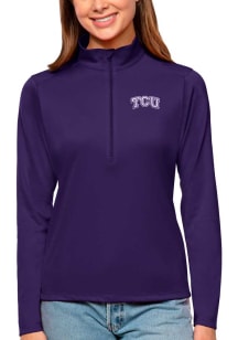 Antigua Horned Frogs Womens Purple Tribute 1/4 Zip Pullover