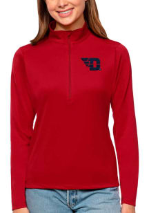 Antigua Dayton Flyers Womens Red Tribute 1/4 Zip Pullover