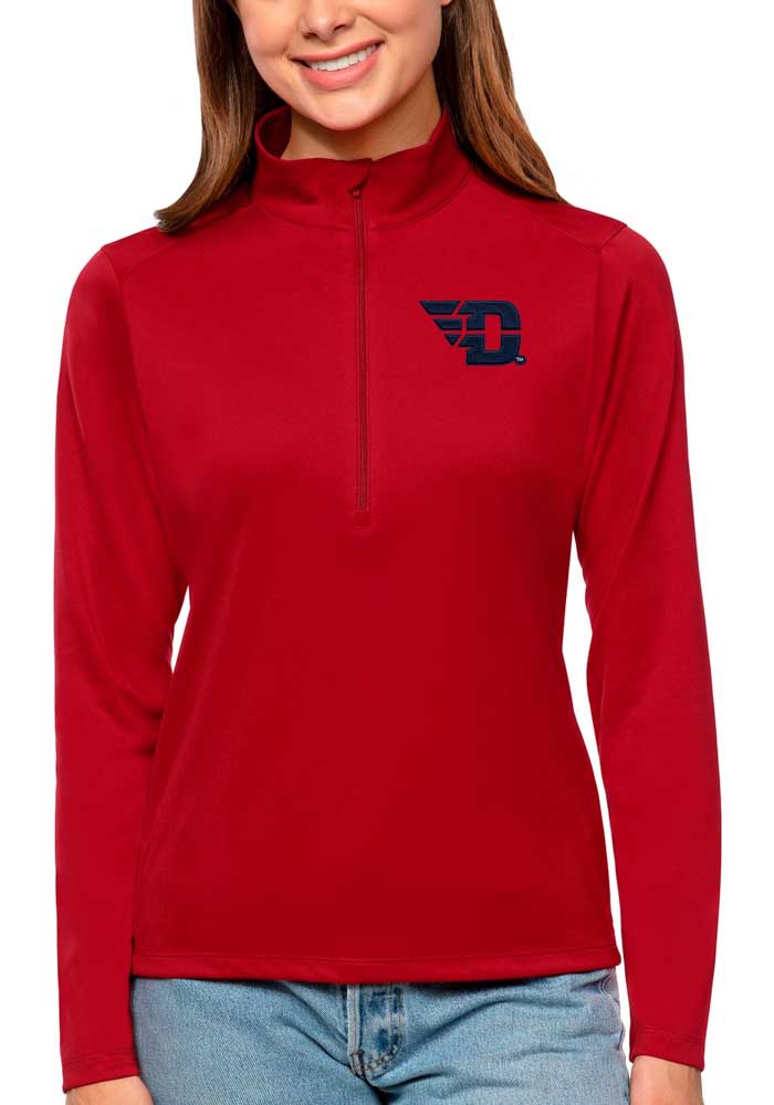 Antigua Dayton Flyers Womens Red Tribute Long Sleeve Pullover