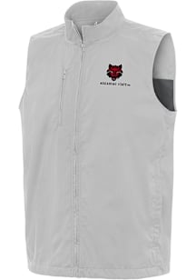 Antigua Arkansas State Red Wolves Mens Grey Brisk Sleeveless Jacket