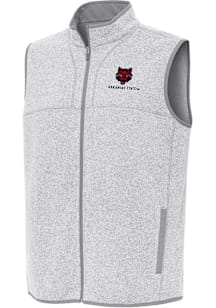 Antigua Arkansas State Red Wolves Mens Grey Fortune Sleeveless Jacket