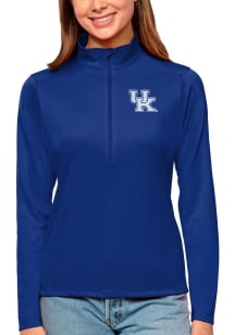 Antigua Kentucky Wildcats Womens Blue Tribute 1/4 Zip Pullover