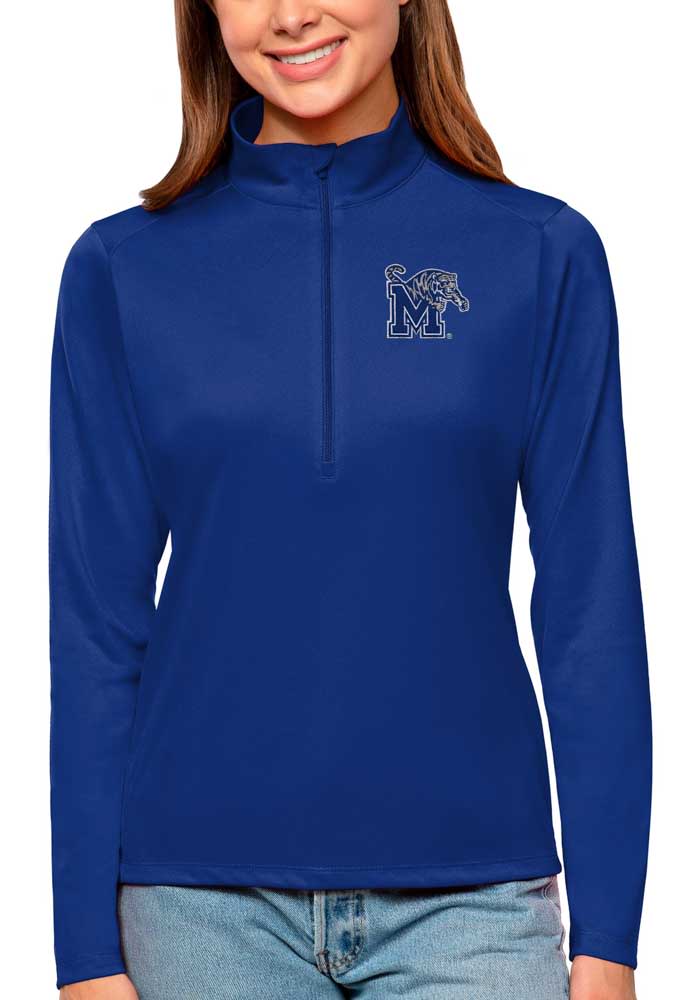 Antigua Memphis Tigers Womens Blue Tribute Long Sleeve Pullover