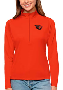 Antigua Oregon State Beavers Womens Orange Tribute 1/4 Zip Pullover