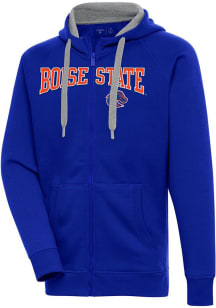 Antigua Boise State Broncos Mens Blue Split Victory Long Sleeve Full Zip Jacket
