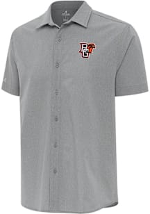 Antigua Bowling Green Falcons Mens Grey Activate Short Sleeve Dress Shirt