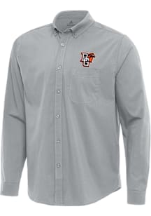 Antigua Bowling Green Falcons Mens Grey Flight Long Sleeve Dress Shirt
