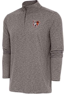 Antigua Bowling Green Falcons Mens Brown Hunk Long Sleeve Qtr Zip Pullover