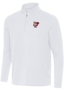 Antigua Bowling Green Falcons Mens White Intent Long Sleeve Qtr Zip Pullover