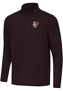 Antigua Bowling Green Falcons Mens Brown Intent Long Sleeve Qtr Zip Pullover