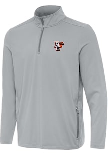 Antigua Bowling Green Falcons Mens Grey Perilous Long Sleeve Qtr Zip Pullover